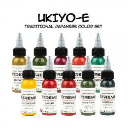 Xtreme Ink - farba do tatuażu - Ukiyo-e Traditional Japanese Color Set - 10X30ML