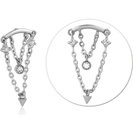 Nakrętka łuk z łańcuszkami - srebrny 1.2