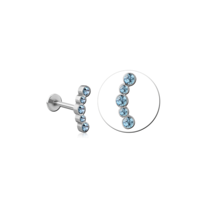 LABRET Z 5 KRYSZTAŁKAMI - Niebieski