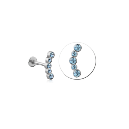LABRET Z 5 KRYSZTAŁKAMI - Niebieski