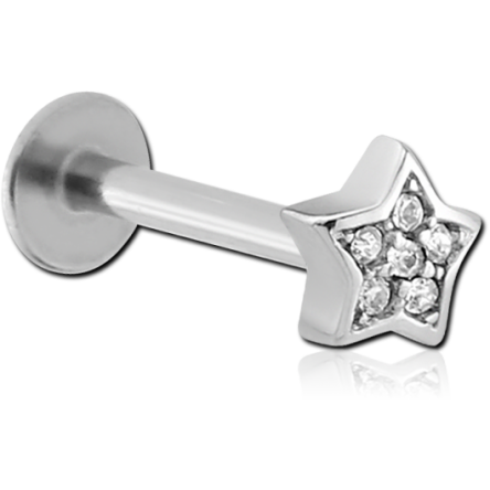 Labret gwiazdka z cyrkoniami - srebrny 1.2 - 8.0