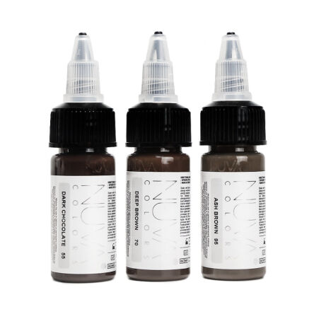 NUVA COLORS Zestaw Pigmentów do Brwi - Top 3 Colors (Reach Compliant)