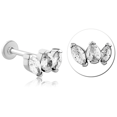 LABRET Z 3 KRYSZTAŁKAMI - ŁEZKA