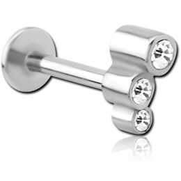 Labret 3 kola w pionie z cyrkoniami - srebrny 1.2 - 8.0