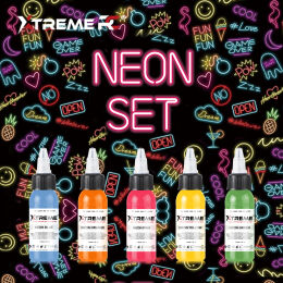 Xtreme Ink - farba do tatuażu - Neon Set - 5X30ML