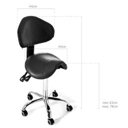 WAVE Black taboret obrotowy z oparciem