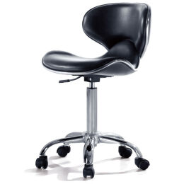 BUCKET Black taboret obrotowy z oparciem