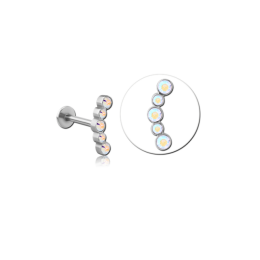 LABRET Z 5 KRYSZTAŁKAMI - Opal