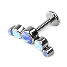 LABRET CLUSTER - Biały/różowy opal - 2