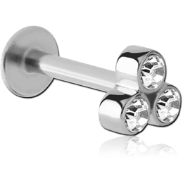 Labret trójkat z 3 kólek - srebrny 1.2 - 8.0