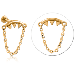 POZŁACANY LABRET Z ŁAŃCUSZKIEM