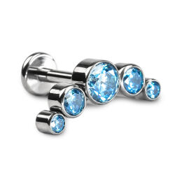 LABRET CLUSTER - Niebieska cyrkonia