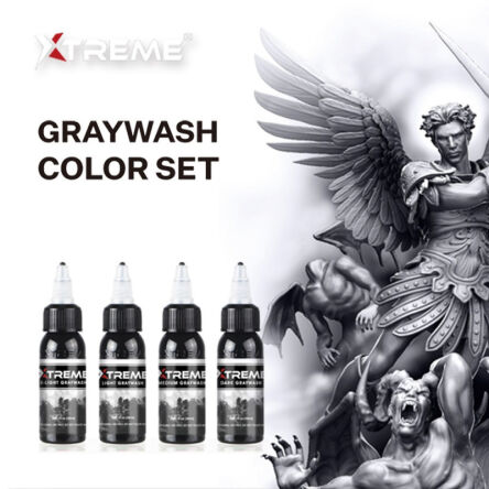 Xtreme Ink - farba do tatuażu - Graywash Set - 4X120ML