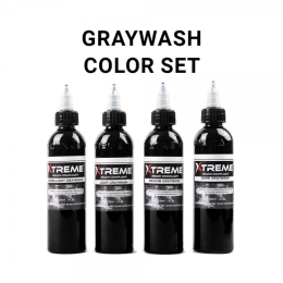 Xtreme Ink - farba do tatuażu - Graywash Set - 4X120ML